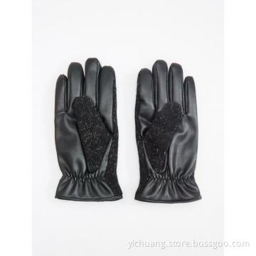 worsted wool leather classical mens glove